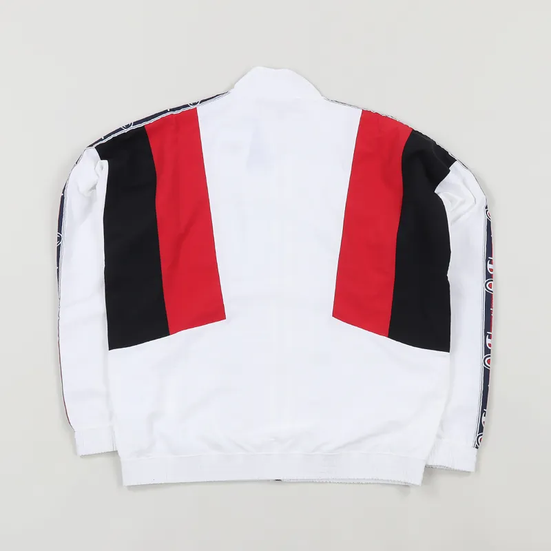 Champion Reverse Weave Full Zip Taped Track Jacket White Red-5