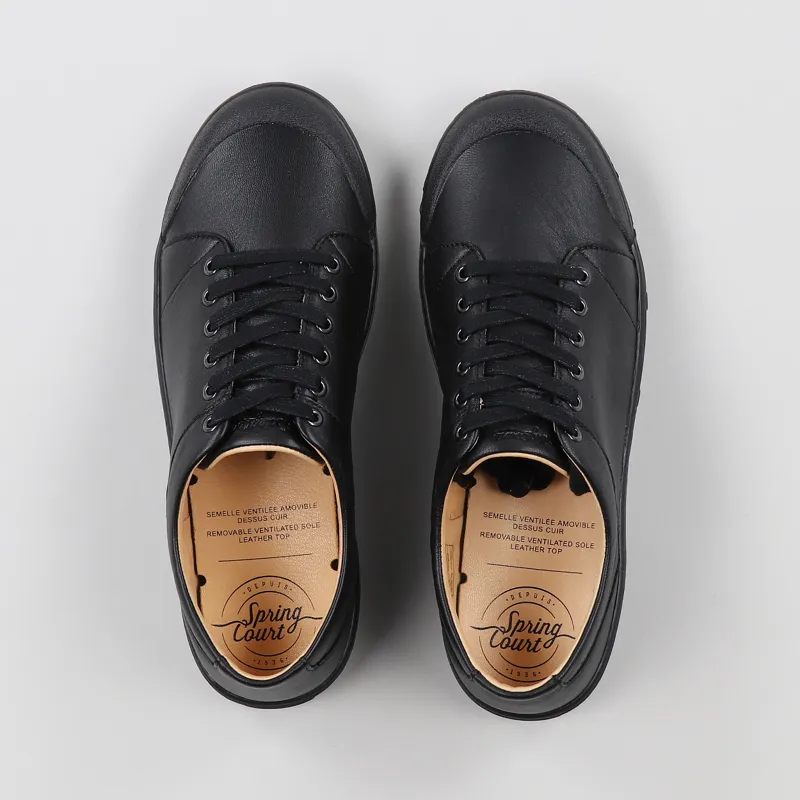 Spring Court G2 Goatskin Leather Shoes Black-6