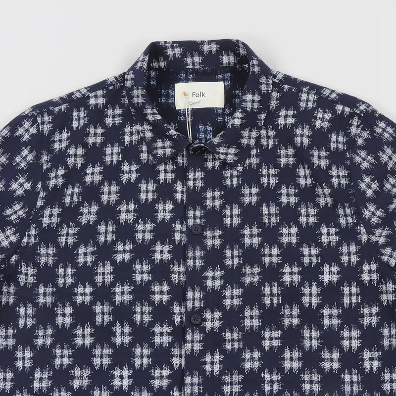 Folk Gabe Shirt Indigo Check-1