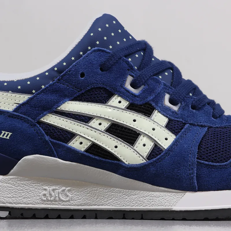 stoom films Wreedheid Asics Gel Lyte 3 Running Trainers Shoes Blue Glow In The Dark