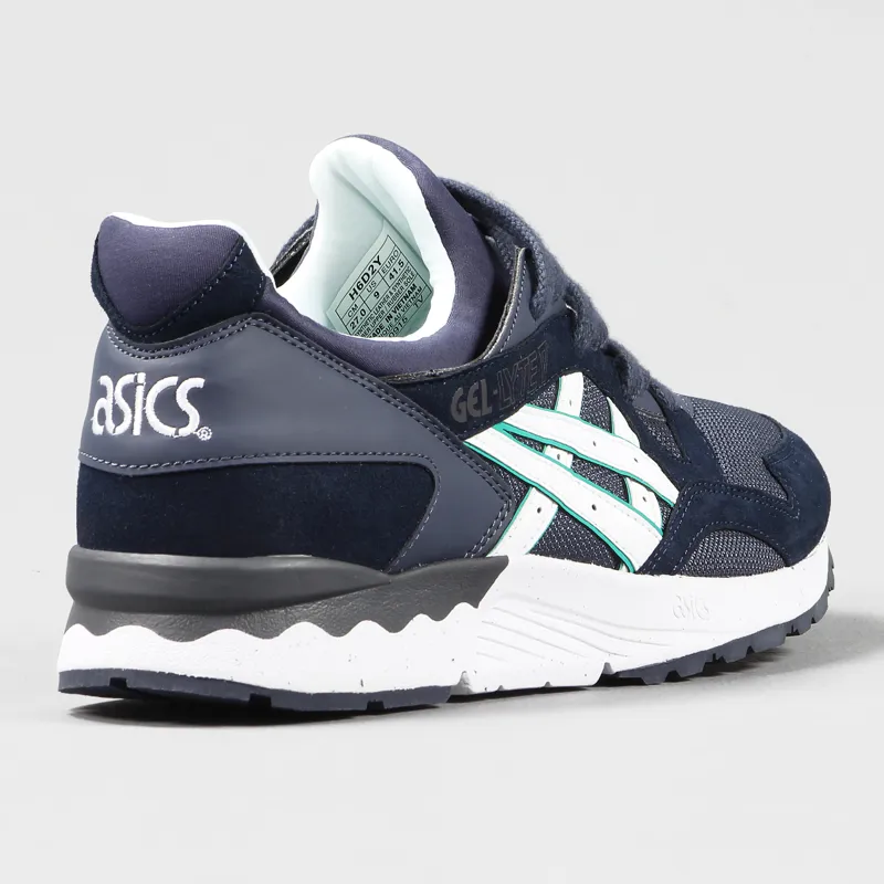 Asics Gel Lyte V Shoes Indian Ink Navy Blue White-4