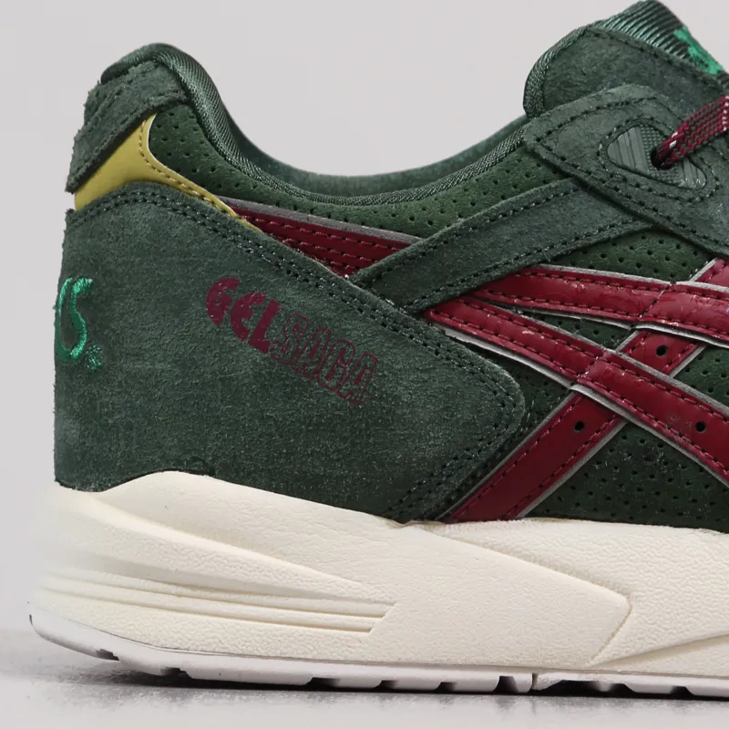 Asics Gel Saga Christmas Pack Shoes Dark Green Burgundy-1