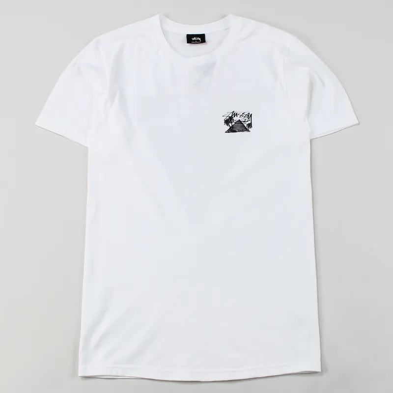Stussy worldwide Mens Short Sleeved Giza T Shirt Cotton White