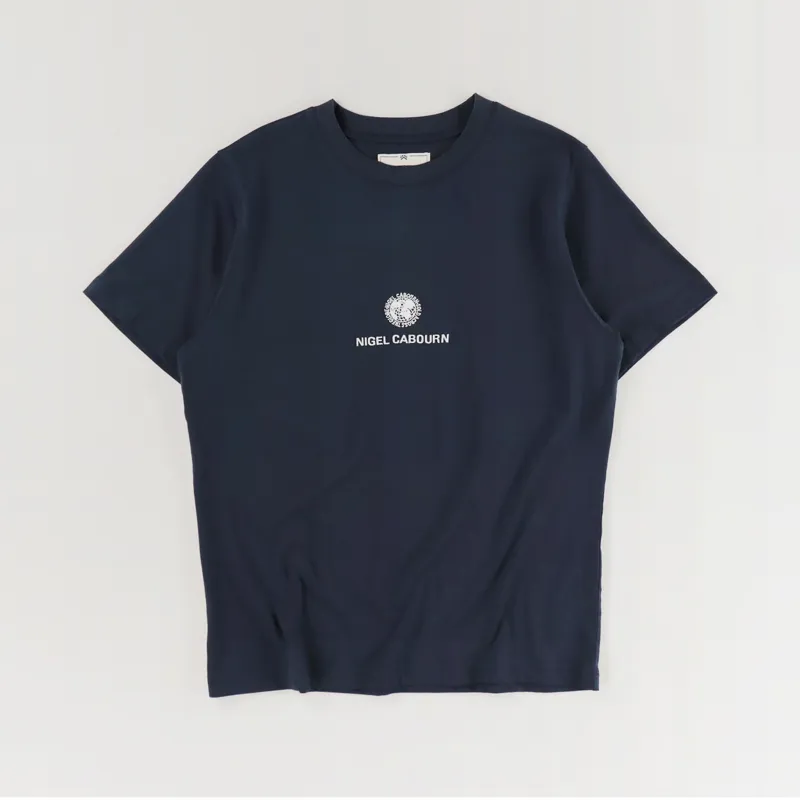 Nigel Cabourn Globe Logo T Shirt Navy