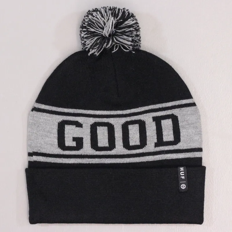 Huf Good Luck Bobble Hat Black