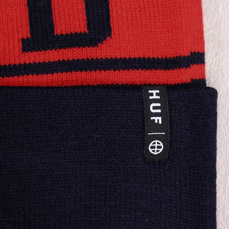 Huf Good Luck Bobble Hat Navy Red-2