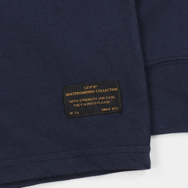 Levis Skate Graphic Long Sleeve Pool Gradient T Shirt Navy-2