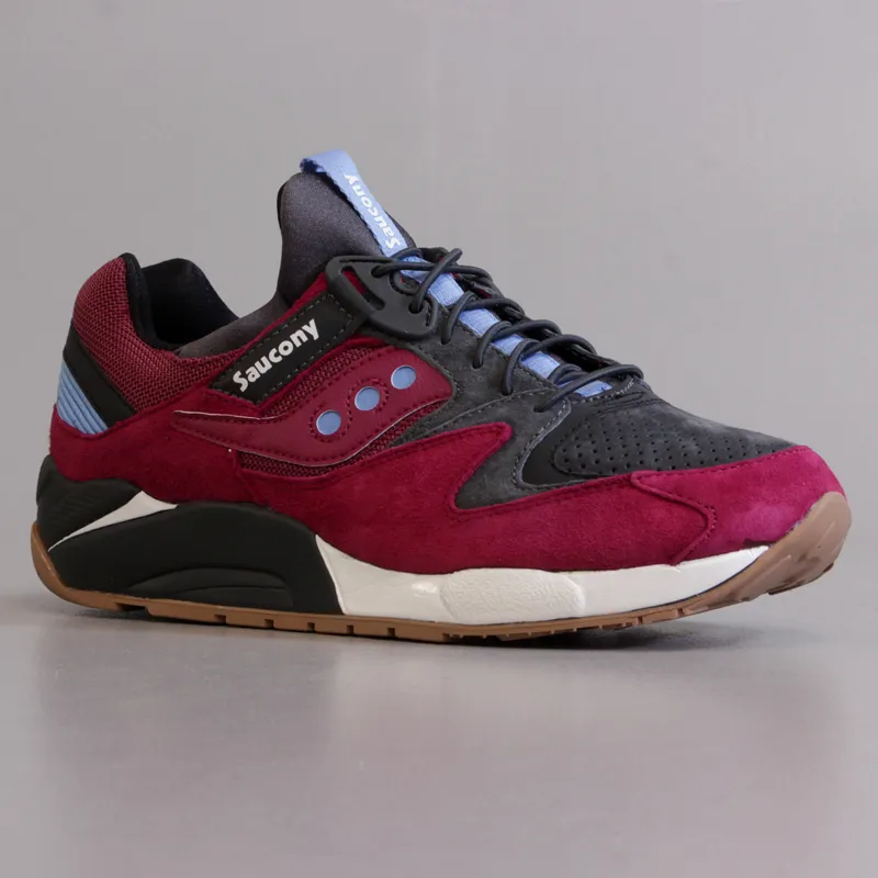 Saucony Grid 9000 Shoes Red Charcoal