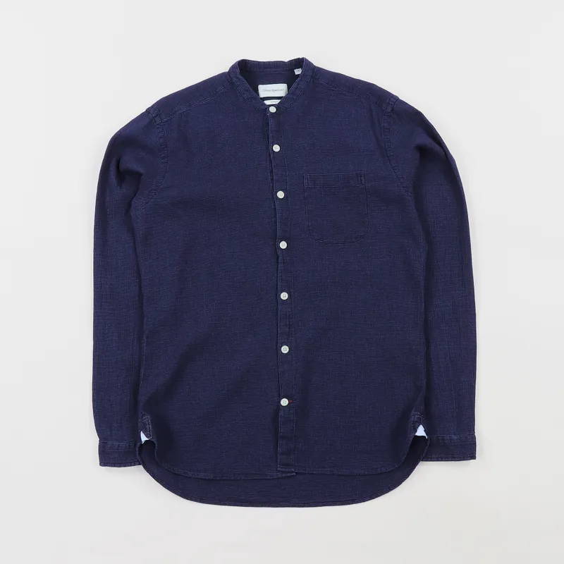 Oliver Spencer Grandad Shirt Kildale Indigo Rinse