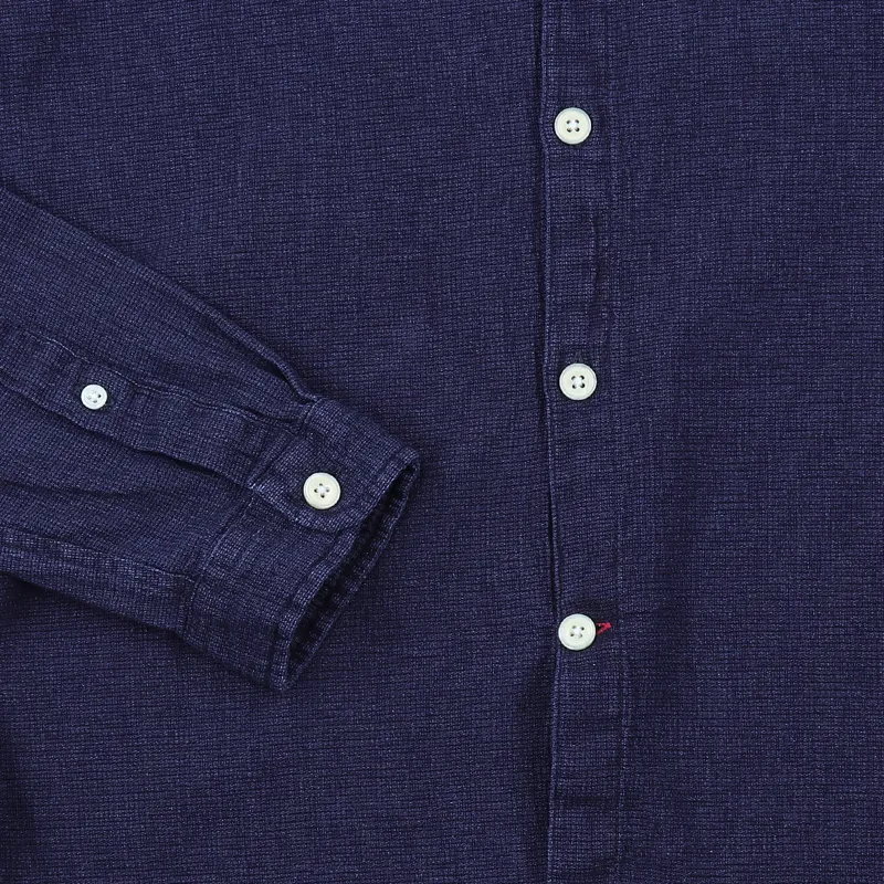 Oliver Spencer Grandad Shirt Kildale Indigo Rinse-2
