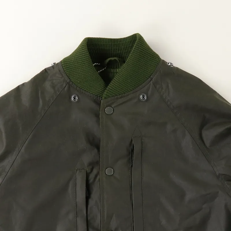 Barbour x Engineered Garments Mens Ground Wax Jacket Olive Green