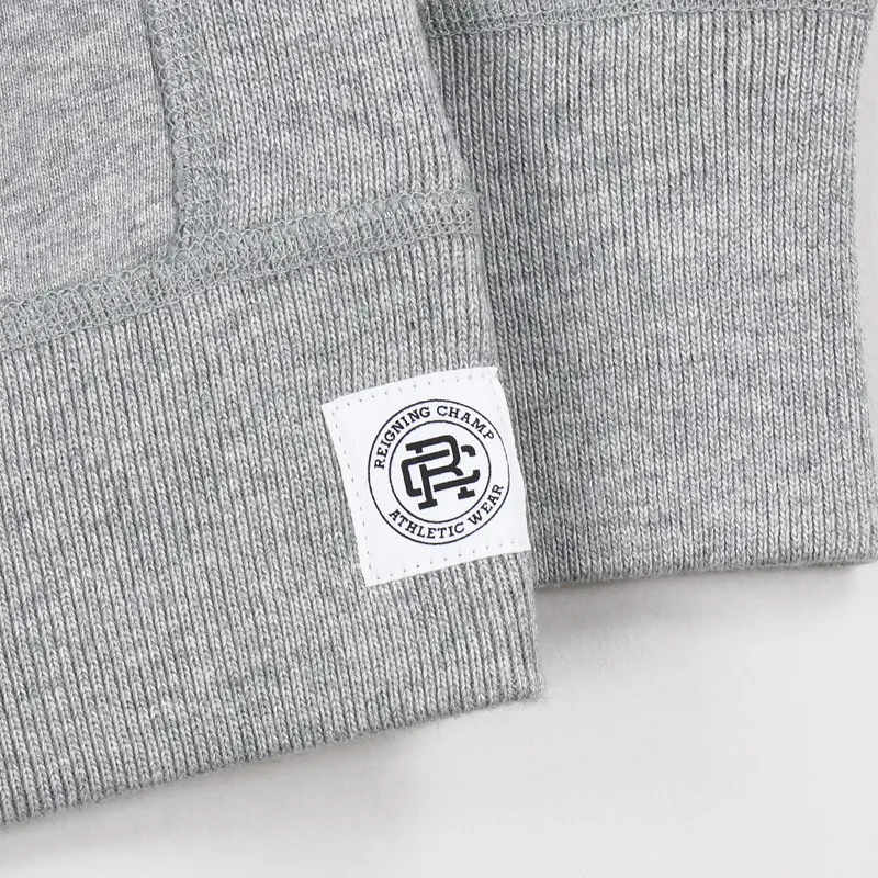 Reigning Champ Gym Logo Crew Sweatshirt Heather Grey Black-2