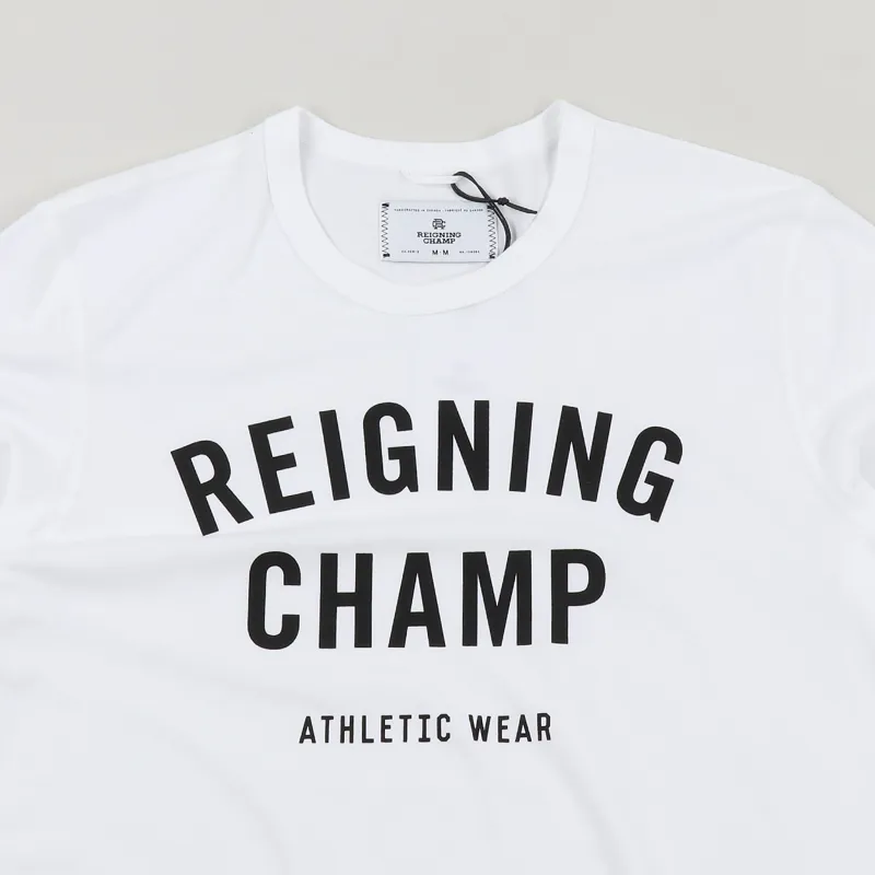 Reigning Champ Gym Logo T Shirt White Black-1