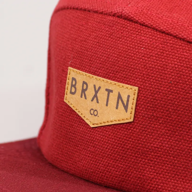 Brixton Haft Five Panel Cap Burgundy-1