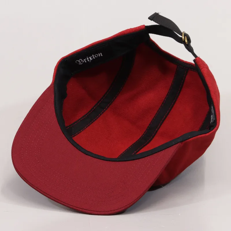 Brixton Haft Five Panel Cap Burgundy-3