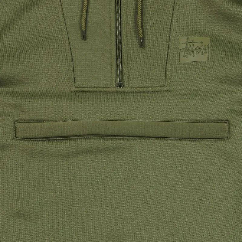 Stussy Plated Half Zip Hoodie Olive-2