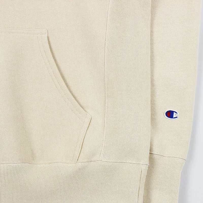 Champion Half Zip Logo Hoodie Oat-4