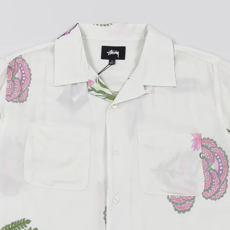 Stussy Hana Printed Short Sleeve Shirt White-1