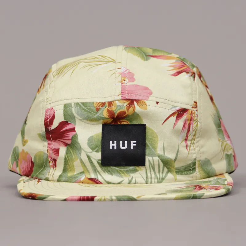 Huf Hawaiian Volly 5 Panel Cap - Cream Blossom-1