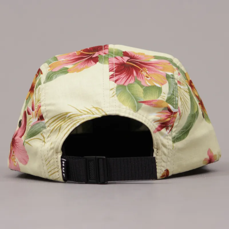 Huf Hawaiian Volly 5 Panel Cap - Cream Blossom-3