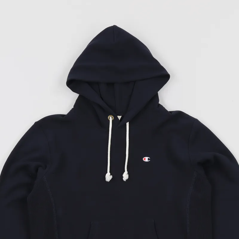 Champion Reverse Weave Hooded Sweatshirt Navy-1