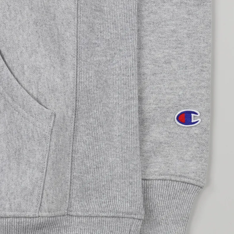 Champion x Beams Logo Hooded Sweatshirt Grey-3