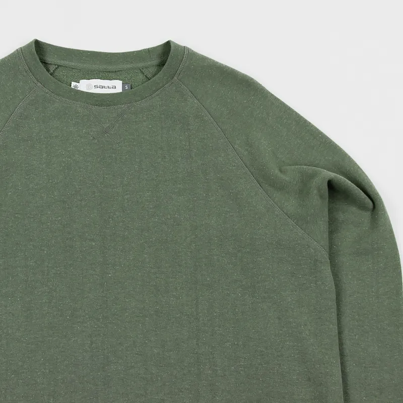 Satta Hemp Kona Crew Sweatshirt Olive-1