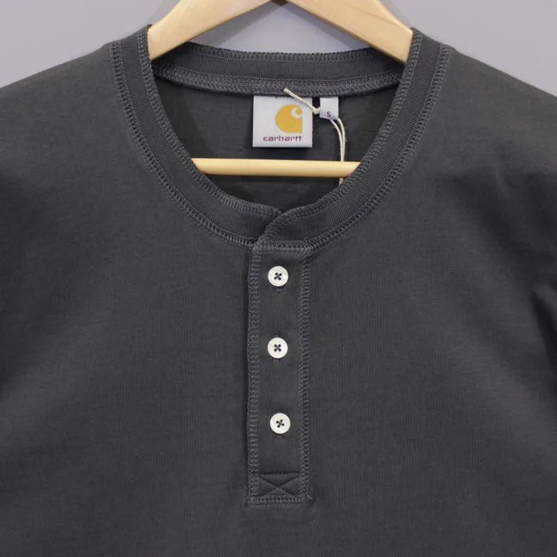 Carhartt Henley T Shirt - Asphalt Grey-1