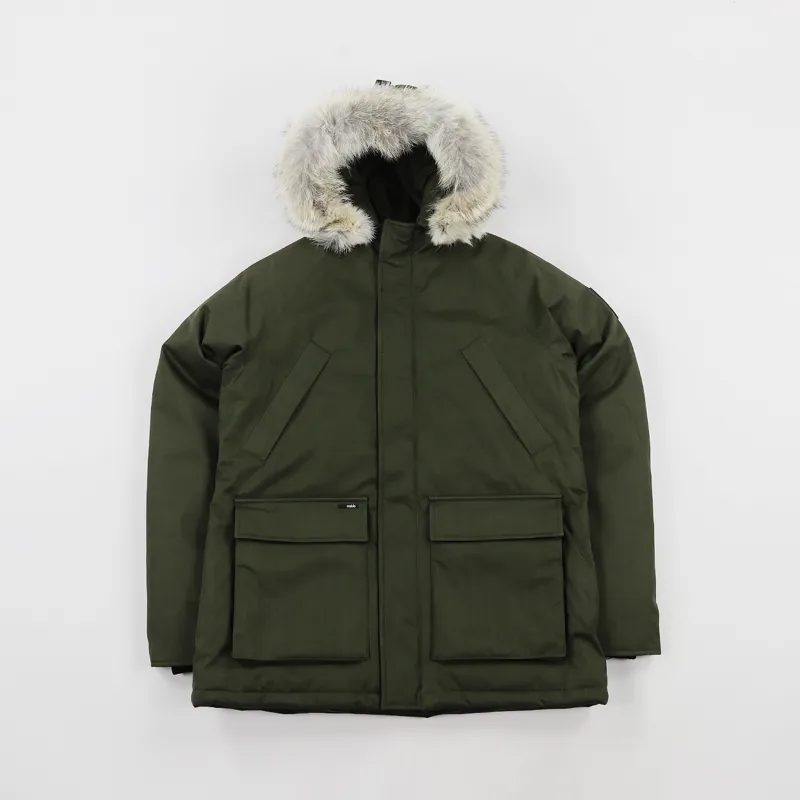 Nobis Mens Premium Winter Heritage Down Parka Fatigue Green