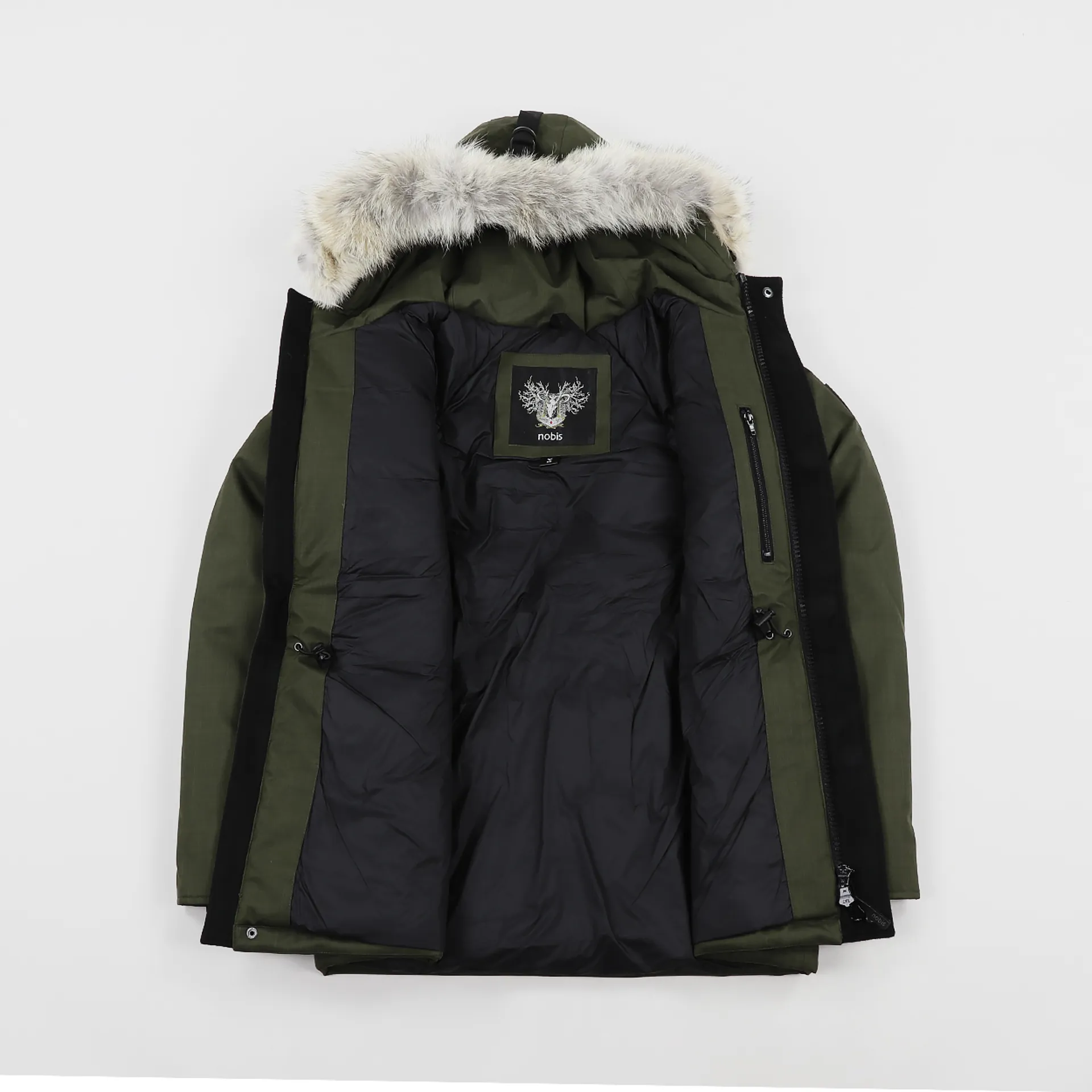 Nobis Mens Premium Winter Heritage Down Parka Fatigue Green