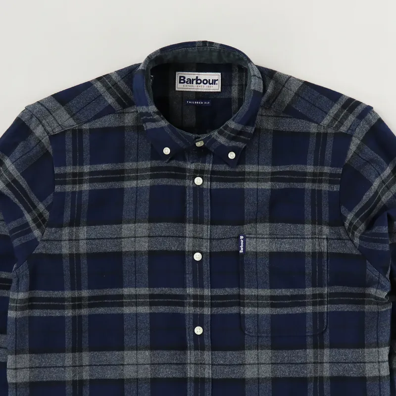 Barbour Highland Check 19 Tailored Shirt Grey Marl-1