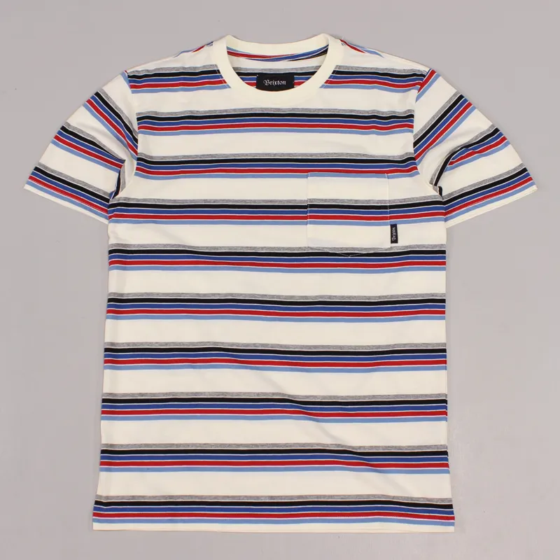 Brixton Hilt Pocket T Shirt Cream Red