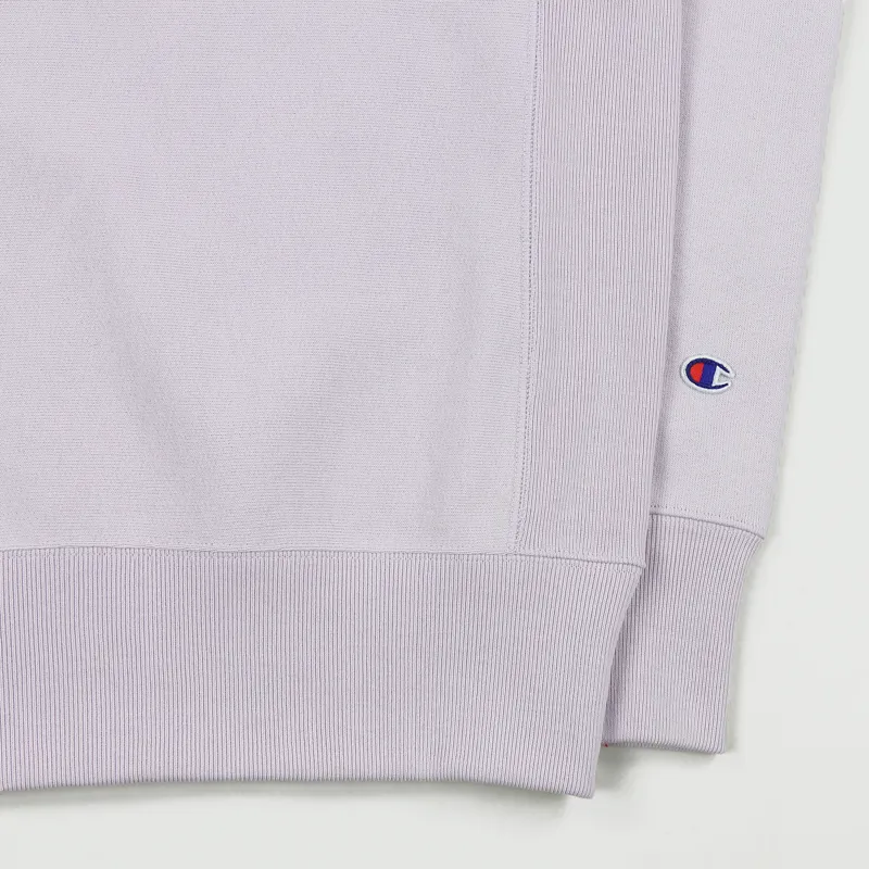 Champion Reverse Weave Winter Weight Half Zip Sweatshirt Lavender-3