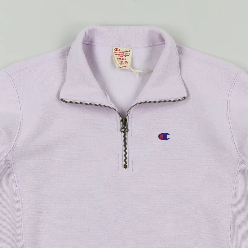 Champion Reverse Weave Winter Weight Half Zip Sweatshirt Lavender-2