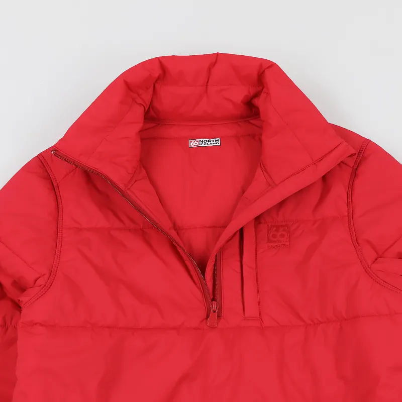 66 Degrees North Mens Holar PrimaLoft Insulated Anorak Jacket Red