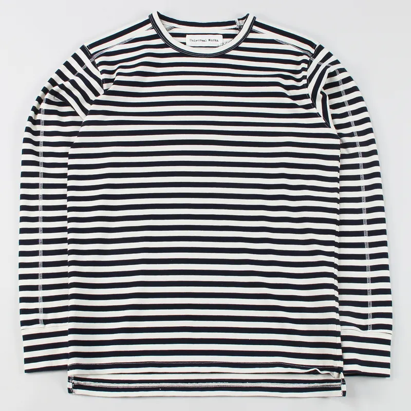 Universal Works Home Crew Jersey Navy Stripe
