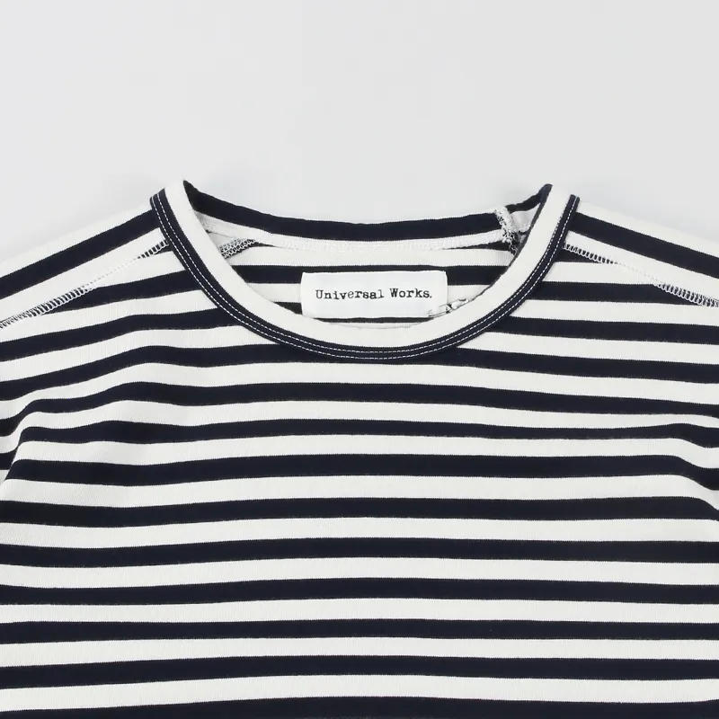 Universal Works Home Crew Jersey Navy Stripe-1