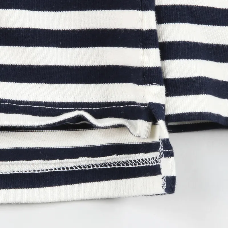 Universal Works Home Crew Jersey Navy Stripe-2