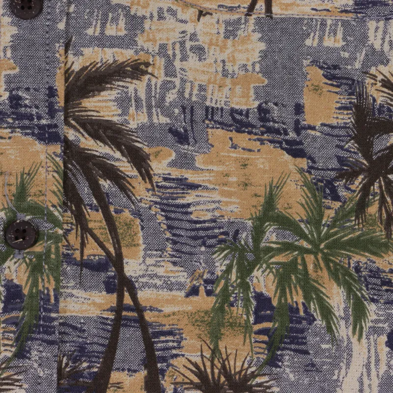 komme ud for daytime ligegyldighed Dickies Honolulu Shirt Blue Bermuda Mens Short Sleeve Palm Trees