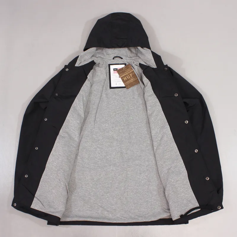 Huf Hooded Coaches Jacket Black-4
