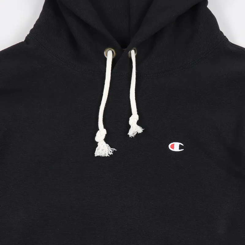 Champion Reverse Weave Hooded Sweatshirt Black-1