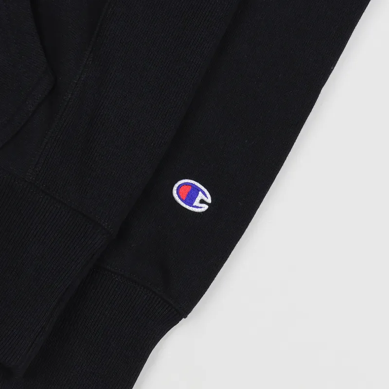 Champion Reverse Weave Hooded Sweatshirt Black-2