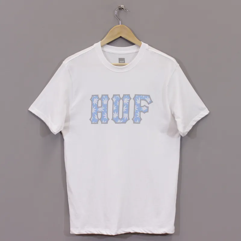 Huf Plantlife Classic Logo T Shirt - White and Blue