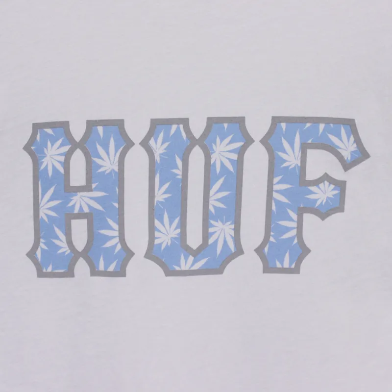 Huf Plantlife Classic Logo T Shirt - White and Blue-1