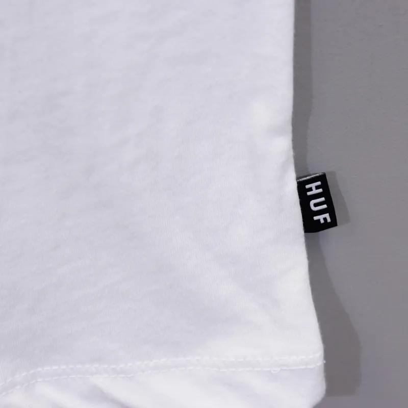 Huf Plantlife Classic Logo T Shirt - White and Blue-2