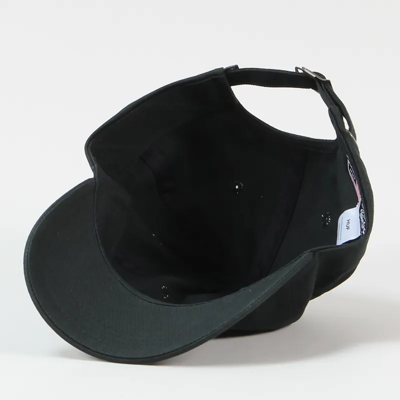 Huf x Thrasher TDS Curved Visor Six Panel Cap Black-3