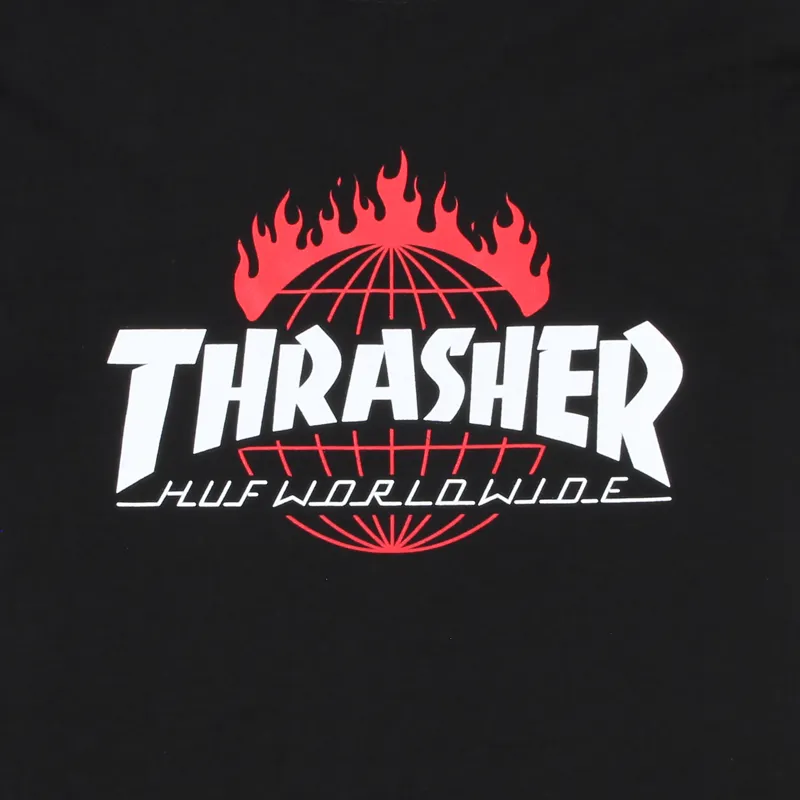 Huf x Thrasher TDS T Shirt Black-4