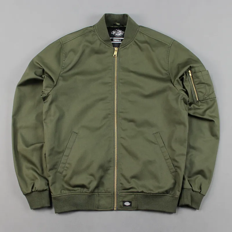 Dickies Mens Hughson Bomber Jacket Dark Olive