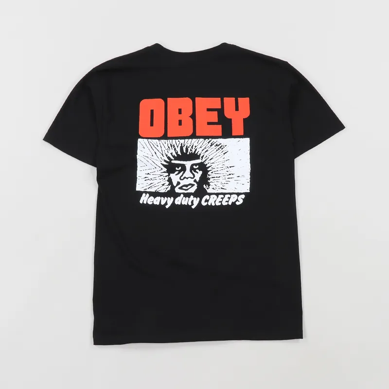 Obey Heavy Duty Creeps T Shirt Black