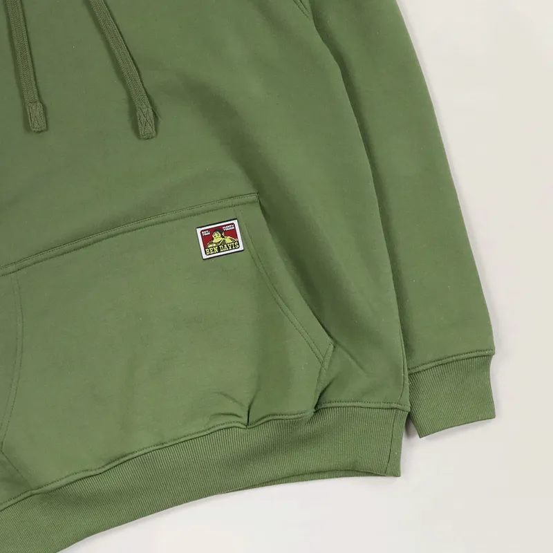 Ben Davis Heavyweight Hooded Sweatshirt Olive-2